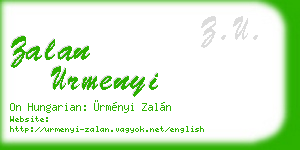 zalan urmenyi business card