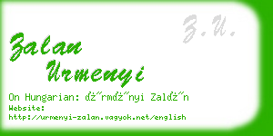 zalan urmenyi business card